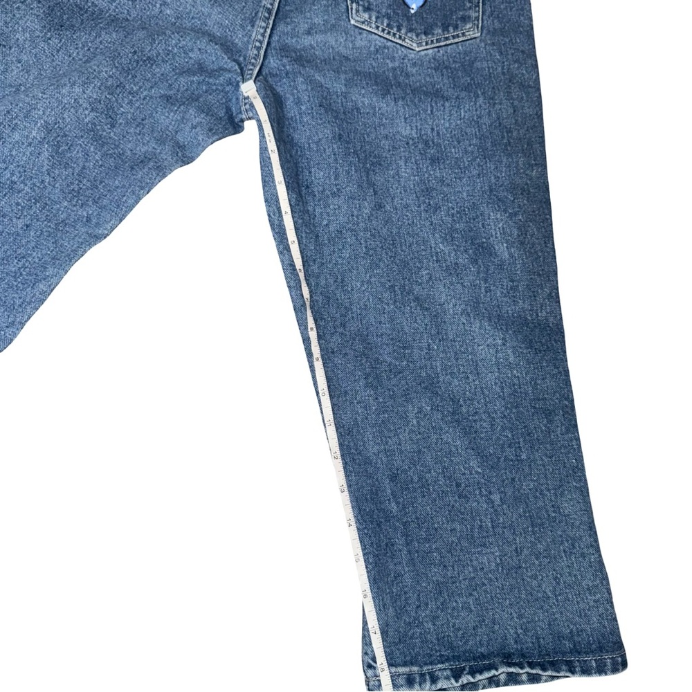 Vintage Y2K Butterfly Graphic Button Fly Capri Denim Jeans Low Rise Size 11 - Picture 5 of 10